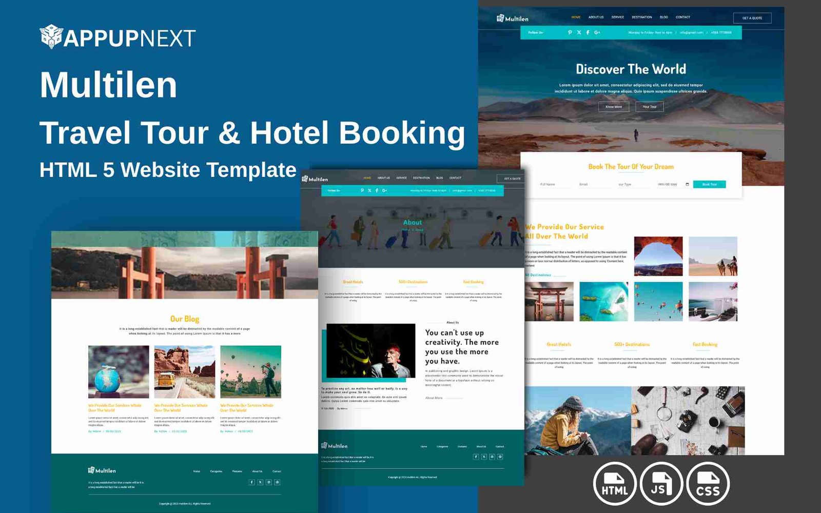 Multilen - Travel Tour & Hotel Booking - HTML 5 Website Template