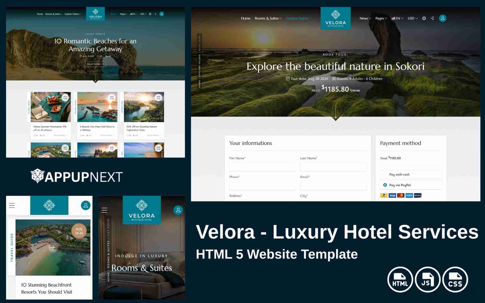 Velora - Luxury Hotel - HTML 5 Website Template  - v6