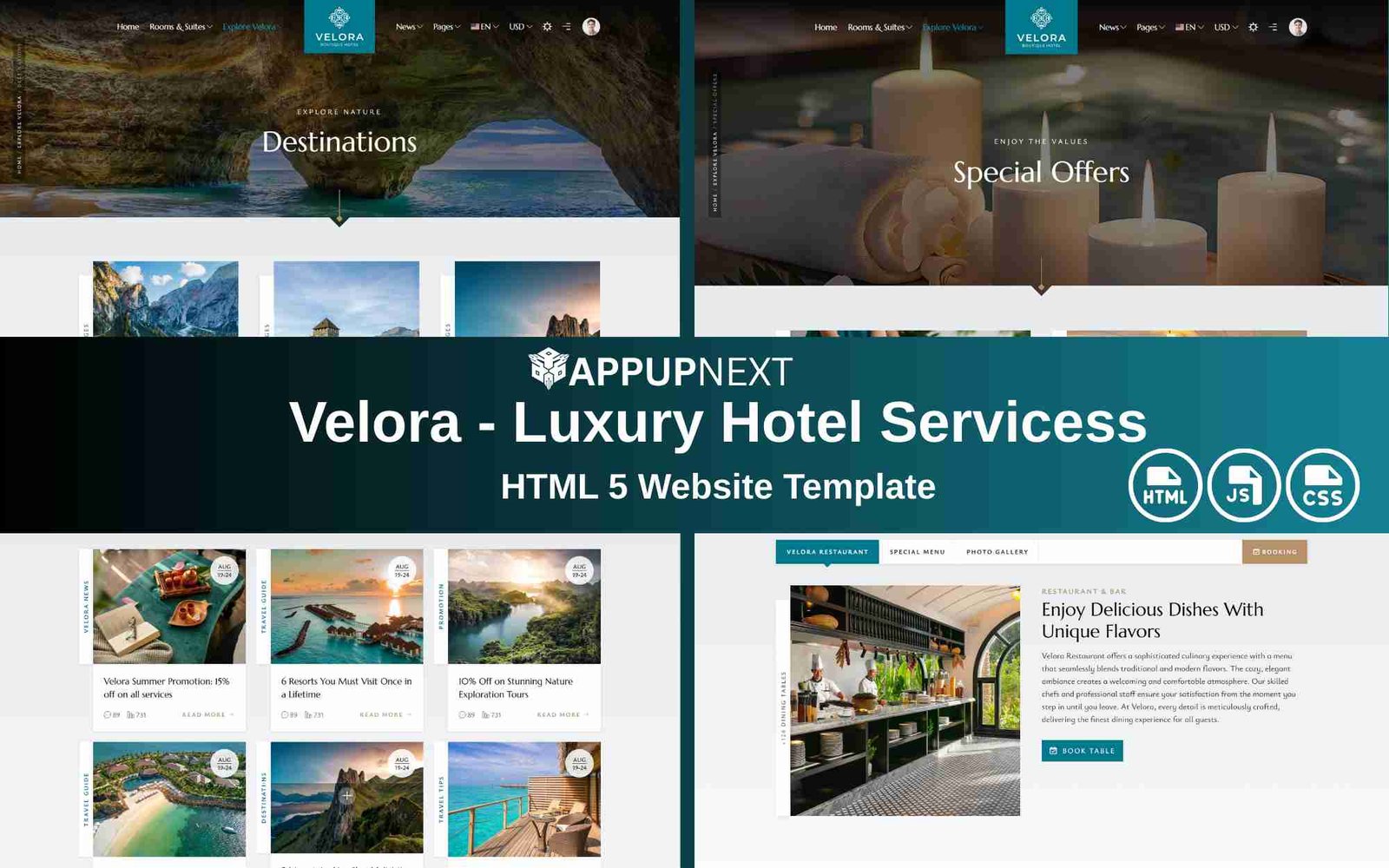 Velora - Luxury Hotel - HTML 5 Website Template  - v13