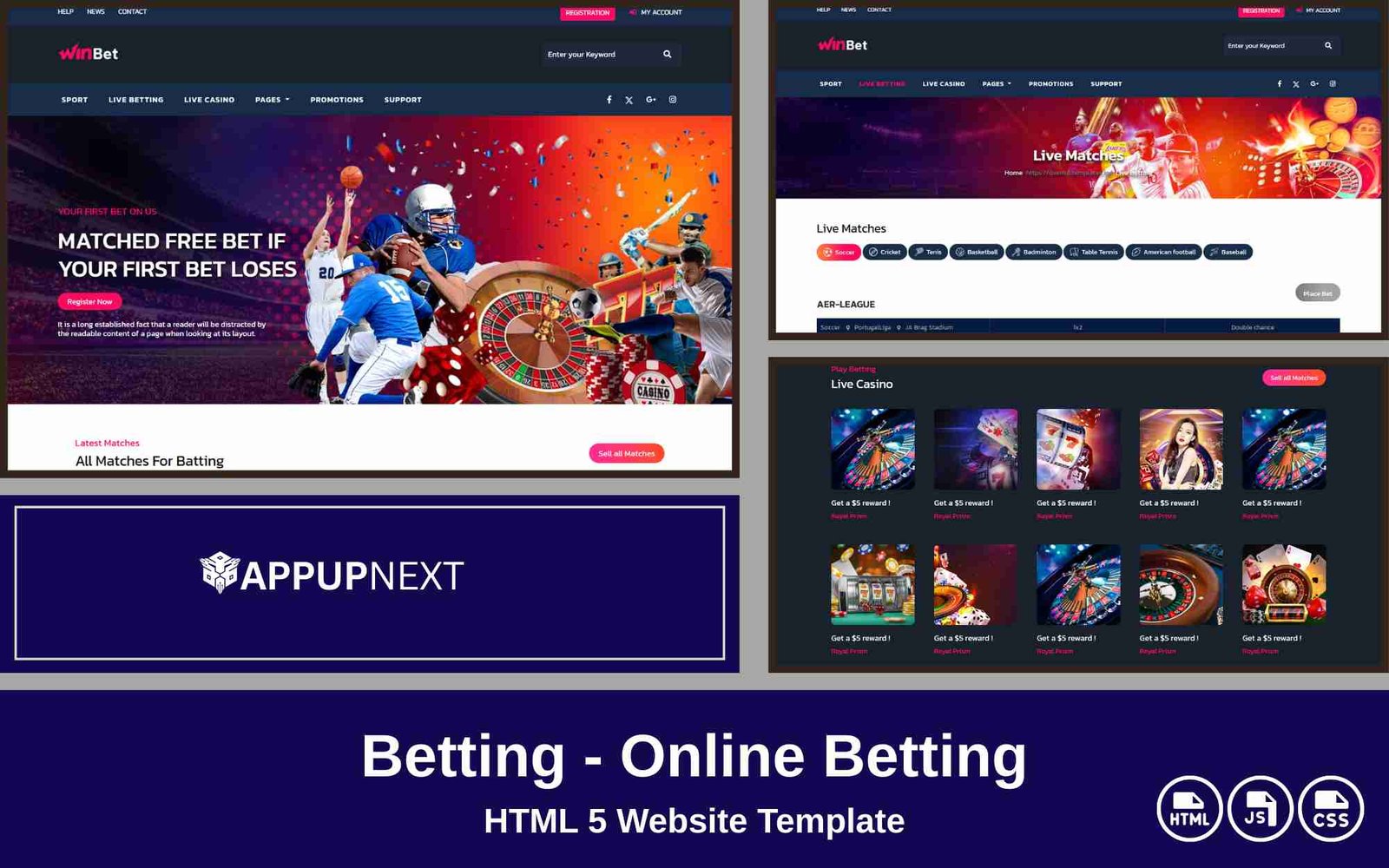 Betting - Online Betting - HTML 5 Website Template