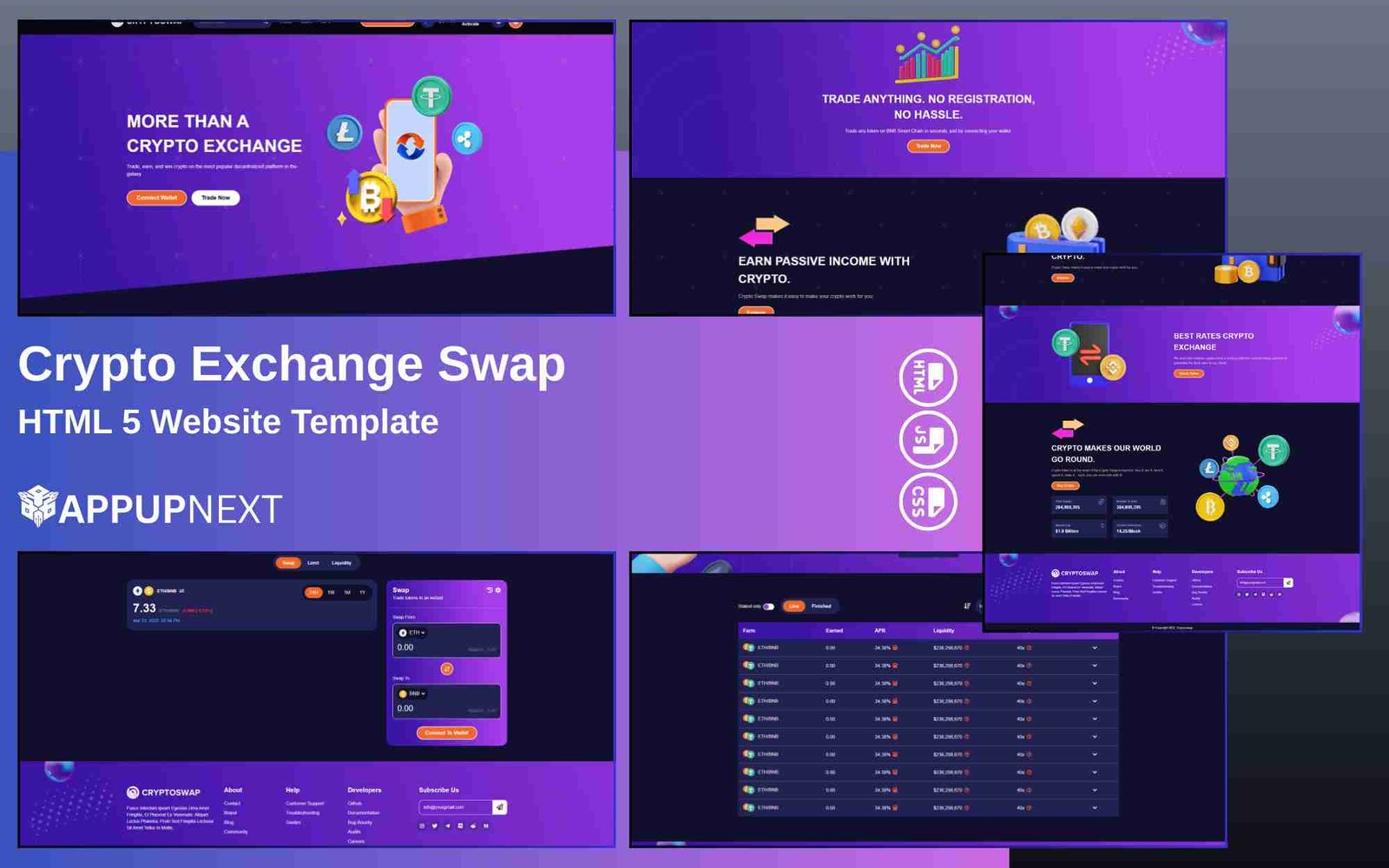 Crypto Exchange Swap template - HTML 5 Website Template