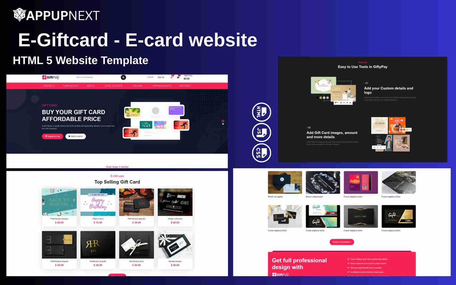 E-Giftcard - E-card website template - HTML 5 Website Template