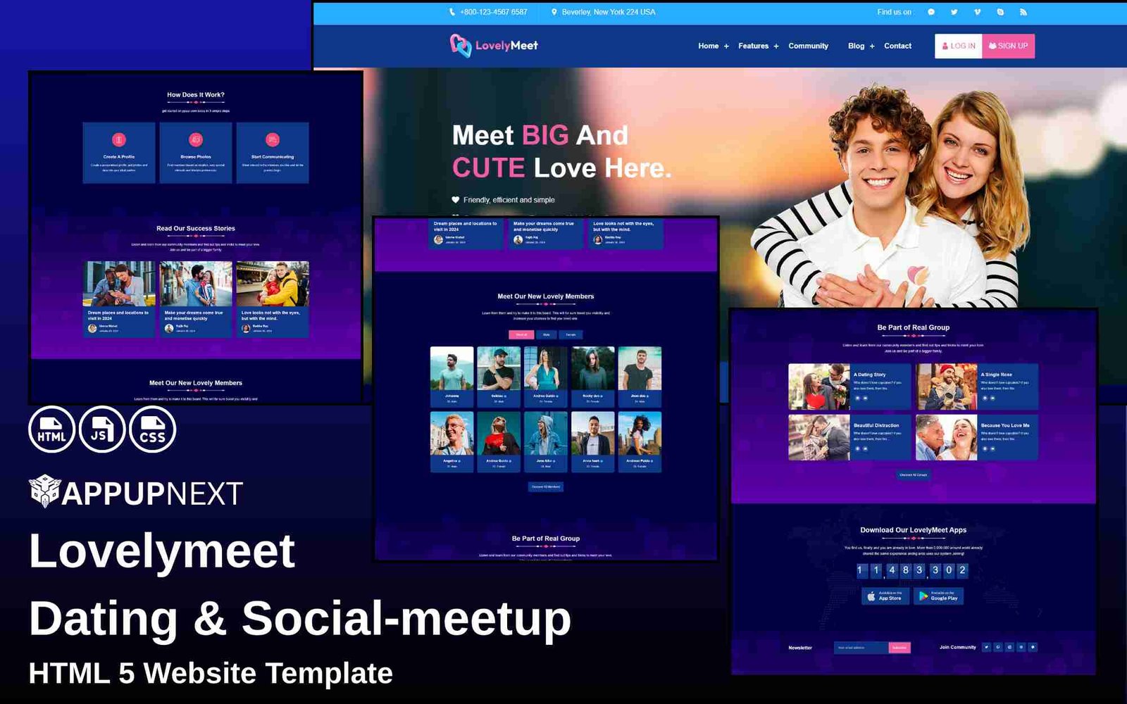 Lovelymeet - Dating & Social‑meetup - HTML 5 Website Template - v2