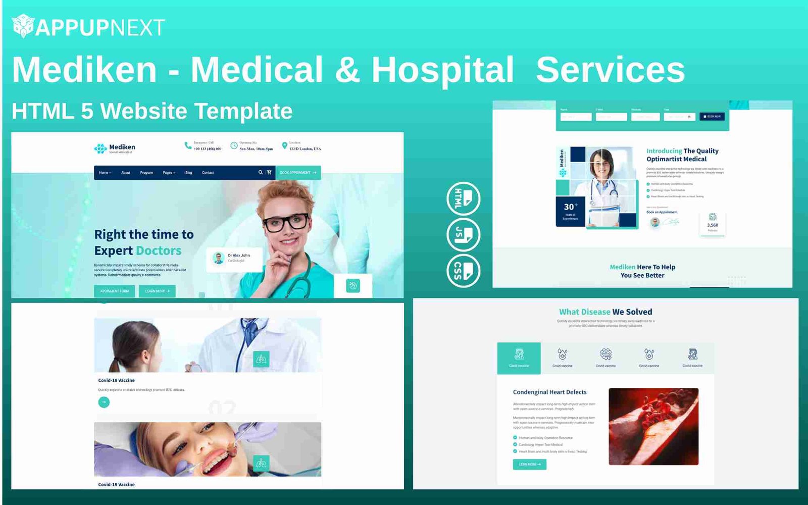Mediken - Medical & Hospital  Services - HTML 5 Website Template - v1