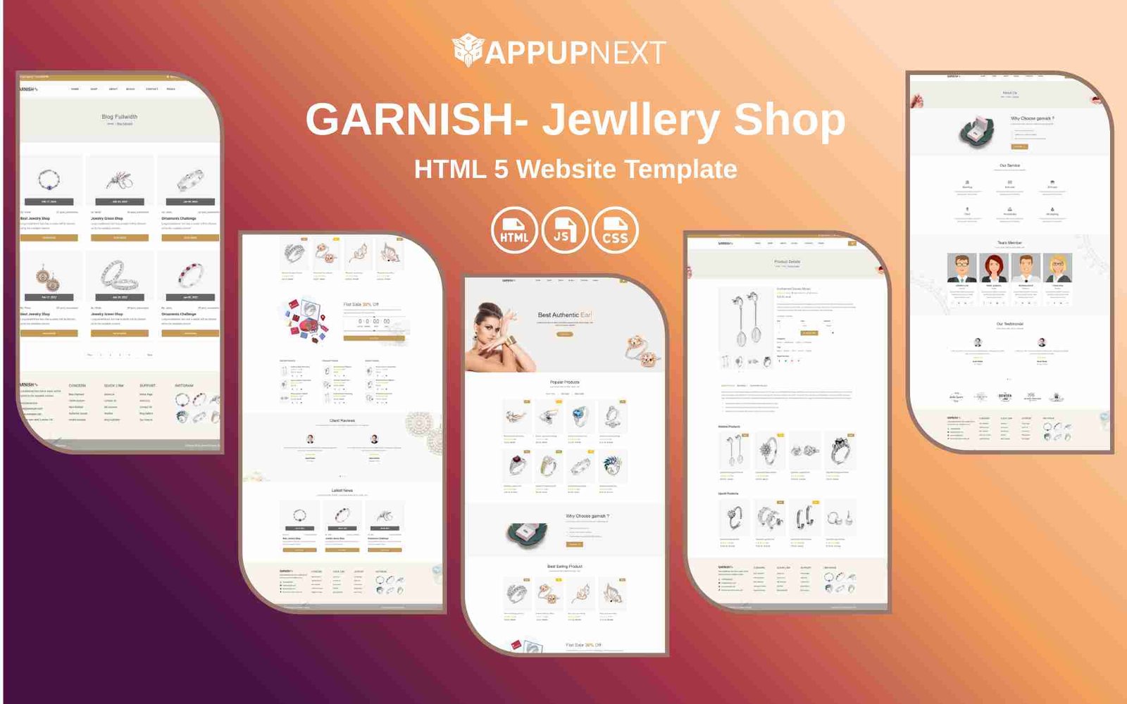 GARNISH- Jewllery Shop - HTML 5 Website Template - v4