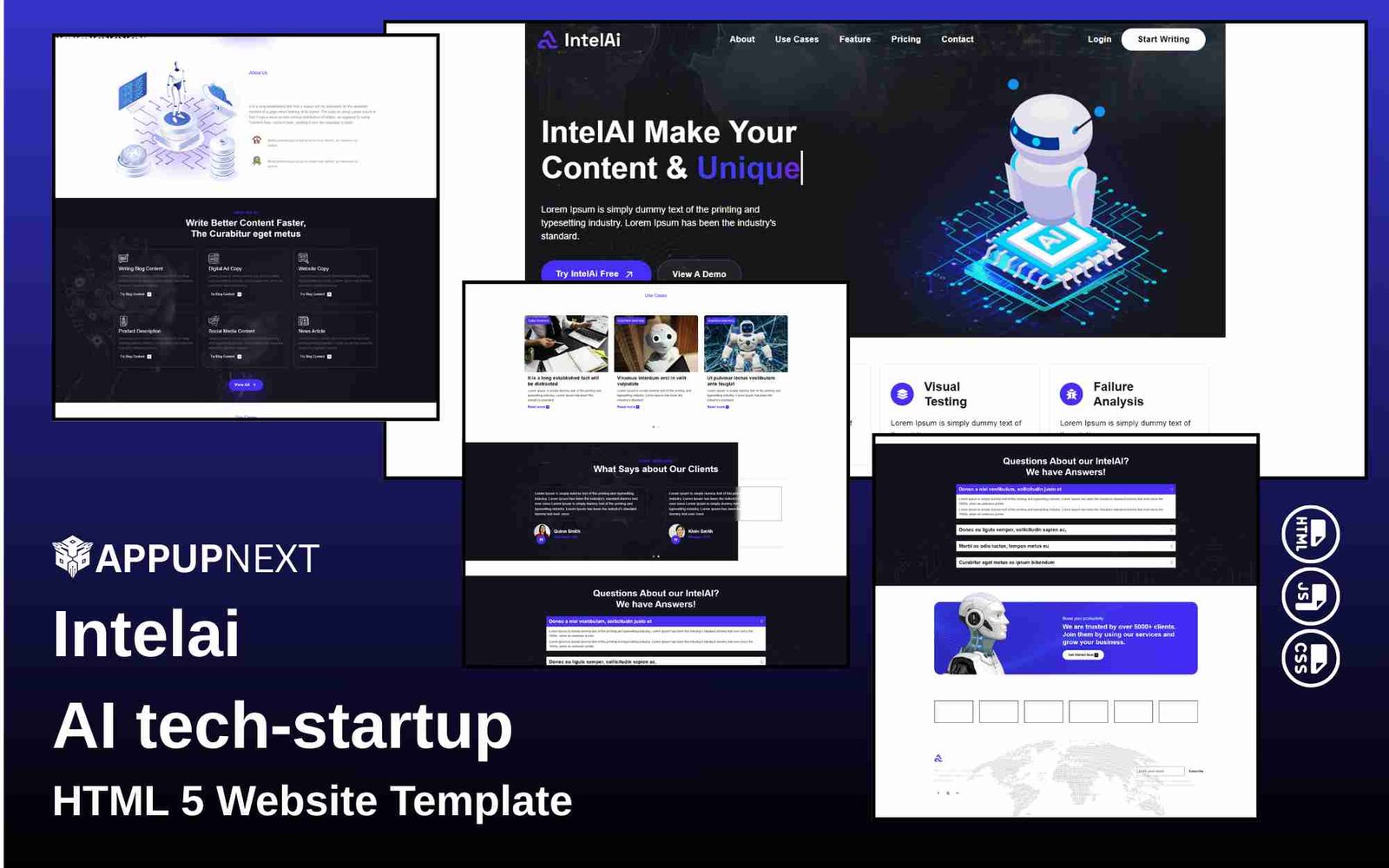 Intelai -  AI tech‑startup - HTML 5 Website Template