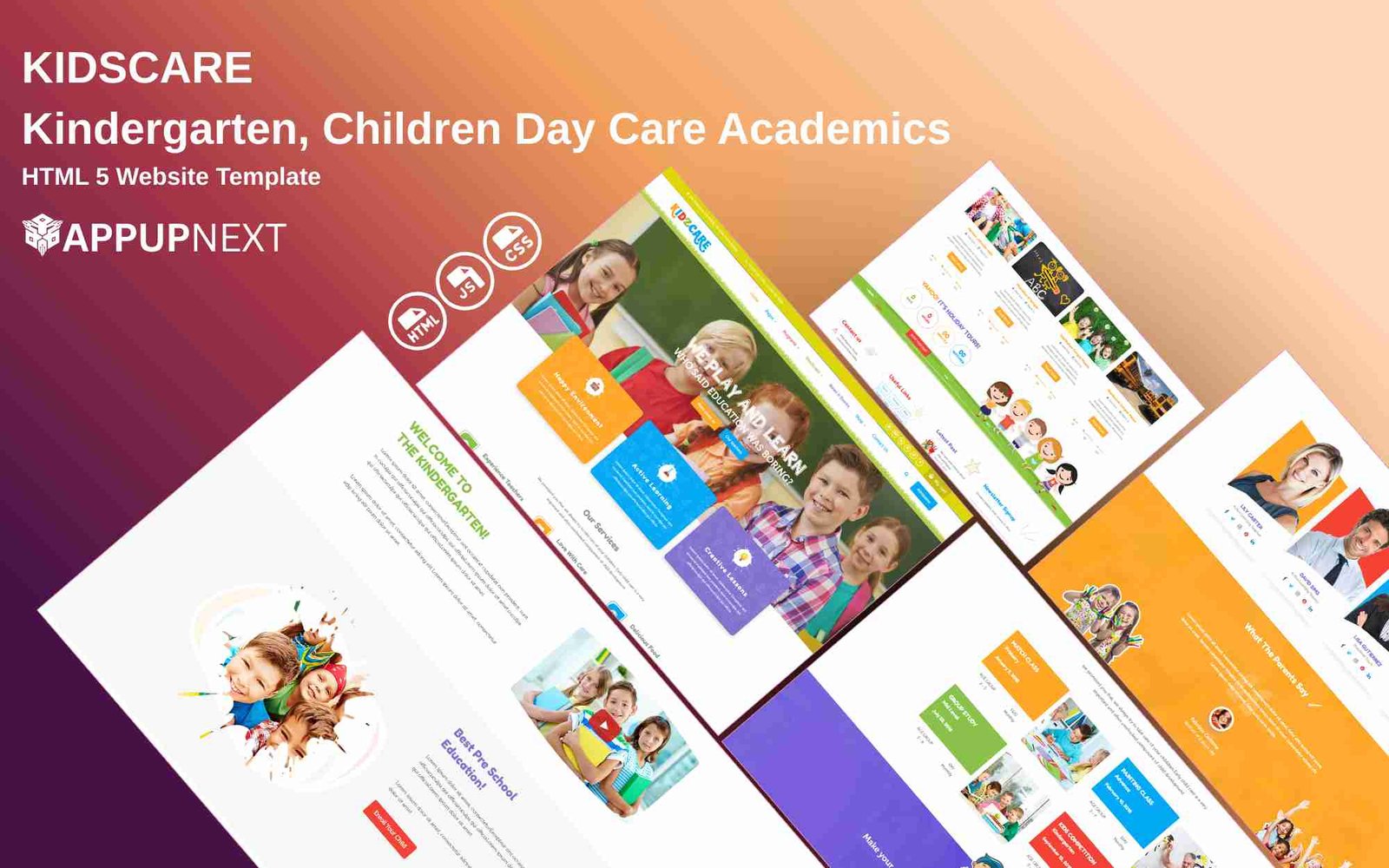 KIDSCARE - Kindergarten, Children Day Care Academics  - HTML 5 Website Template - v4