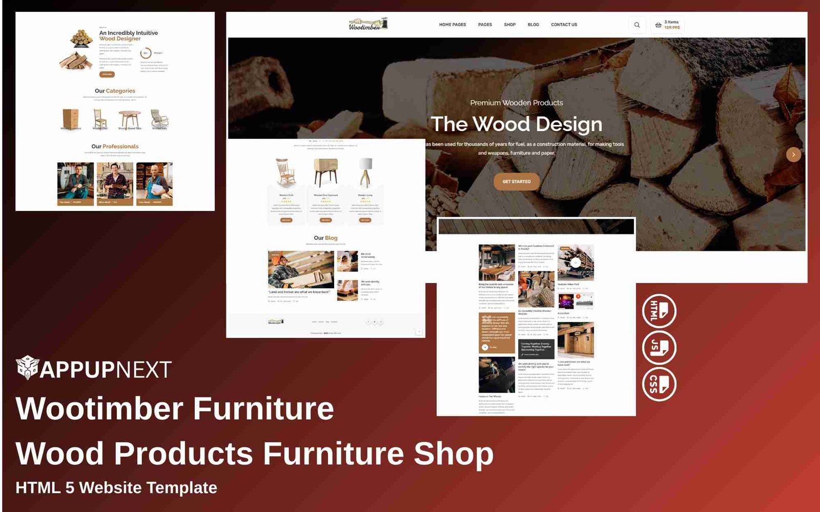 Wootimber -Furniture Wood Products Furniture Shop- HTML 5 Website Template - v1