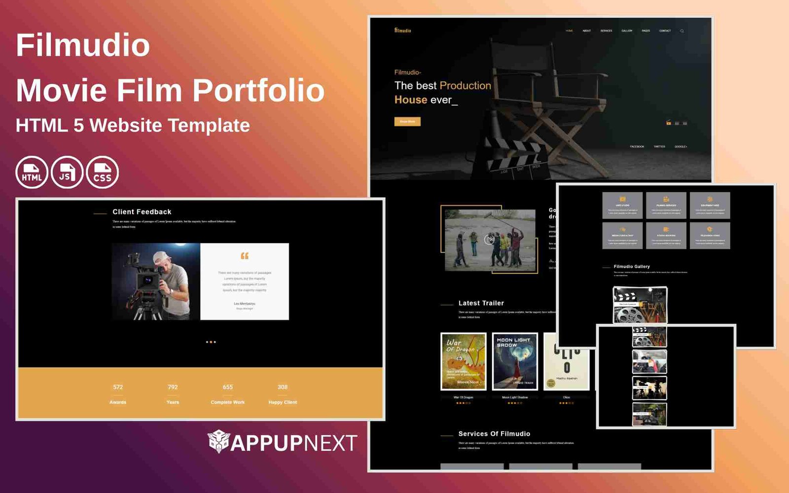 Filmudio -Movie Film Portfolio - HTML 5 Website Template - v4