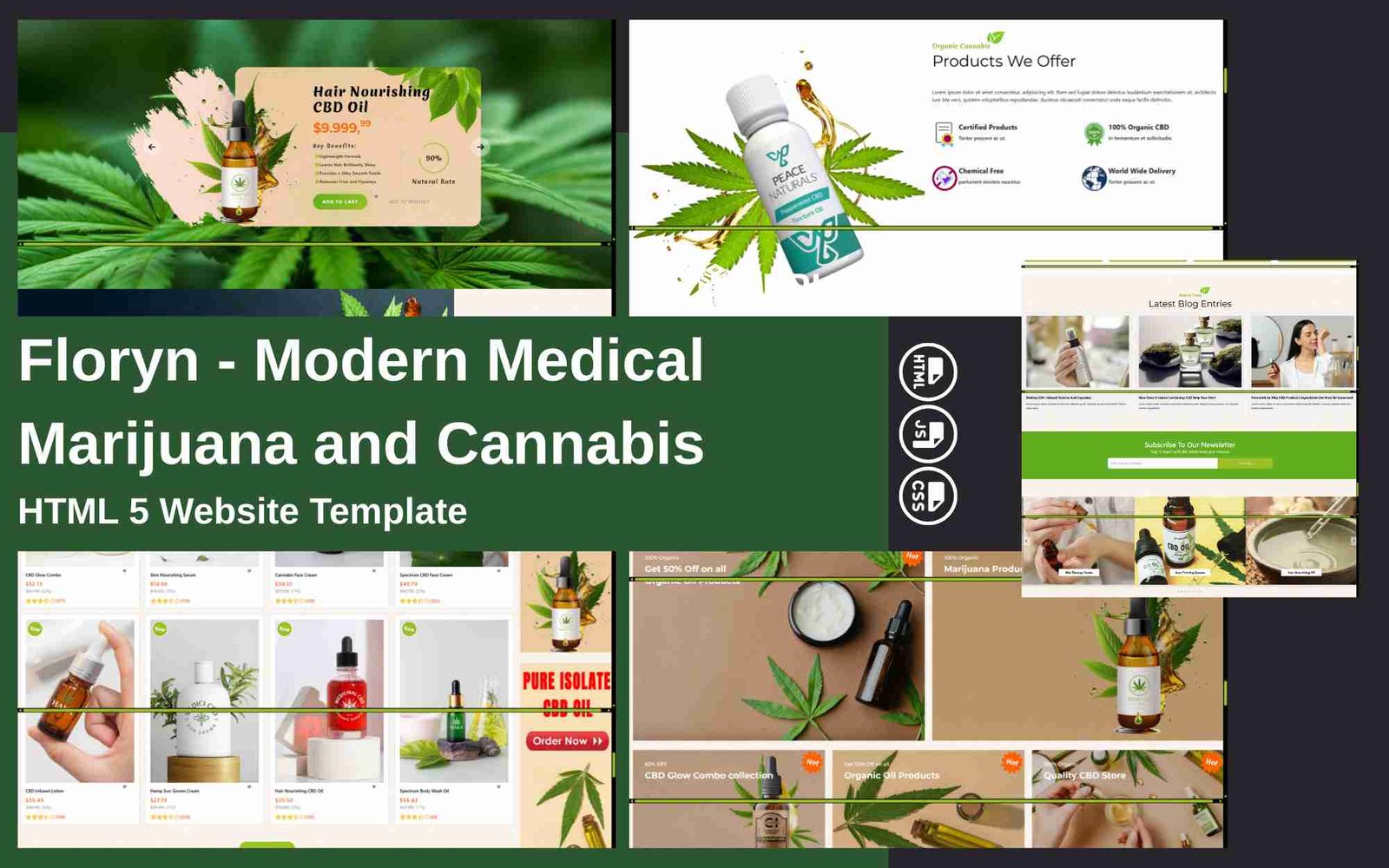 Floryn - Modern Medical Marijuana and Cannabis - HTML 5 Website Template
