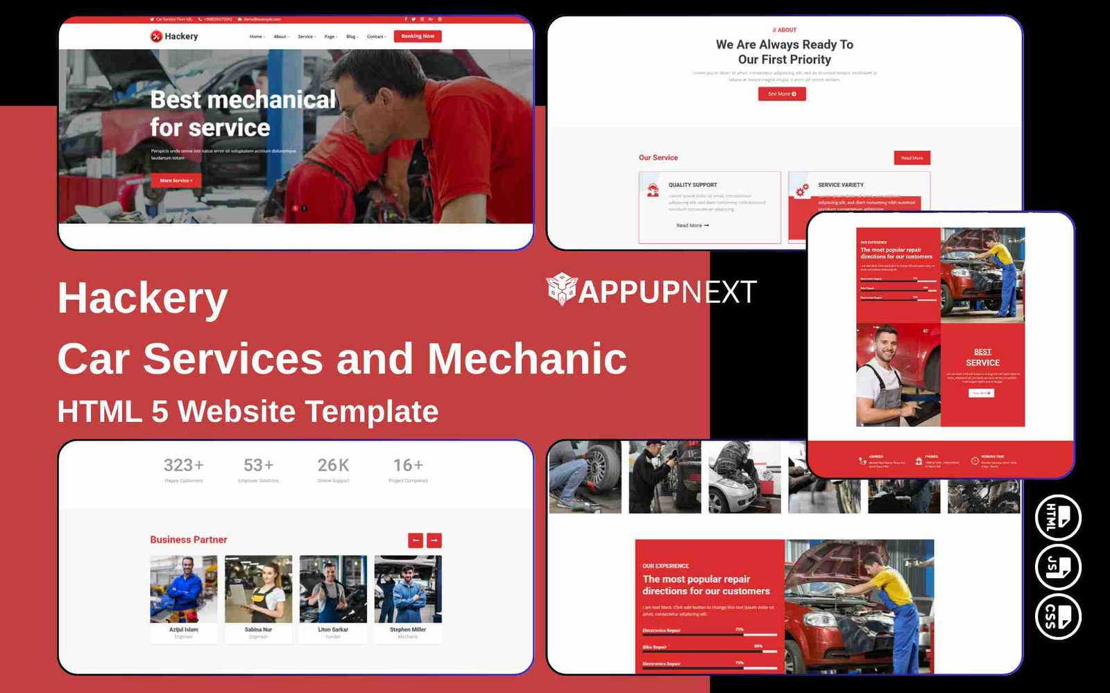 Hackery - Car Services and Mechanic - HTML 5 Website Template - v2