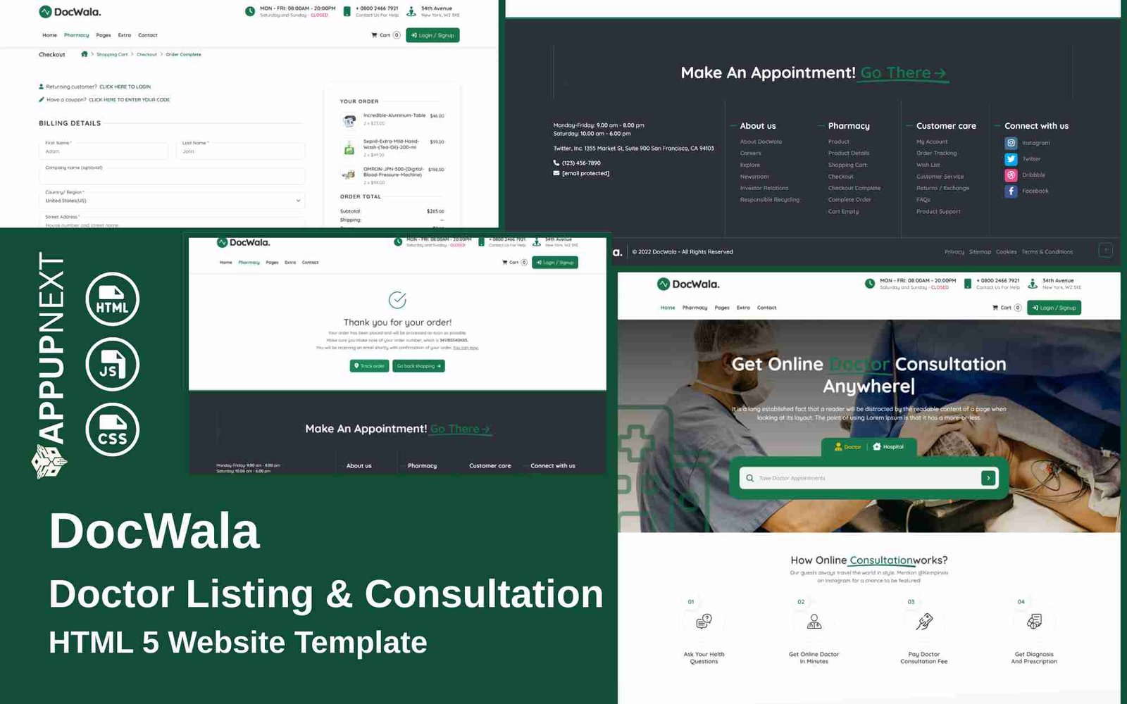 DocWala - Doctor Listing & Consultation - HTML 5 Website Template - v3